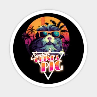 Retro Wave Coronet Guinea Pig Miami Shirt Magnet